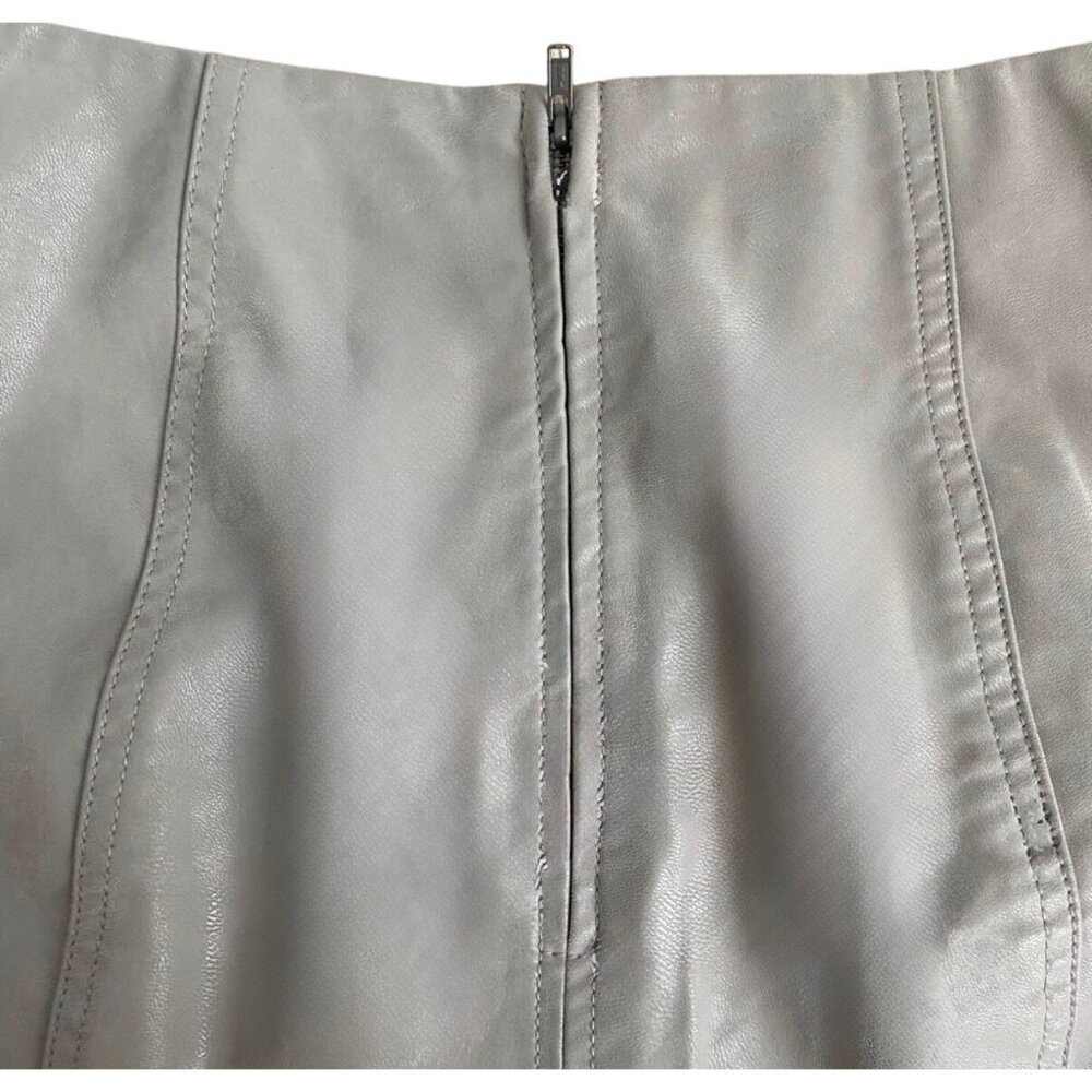 Free People Faux White Leather Mini Skirt Size 12 New With Tags - Picture 10 of 10
